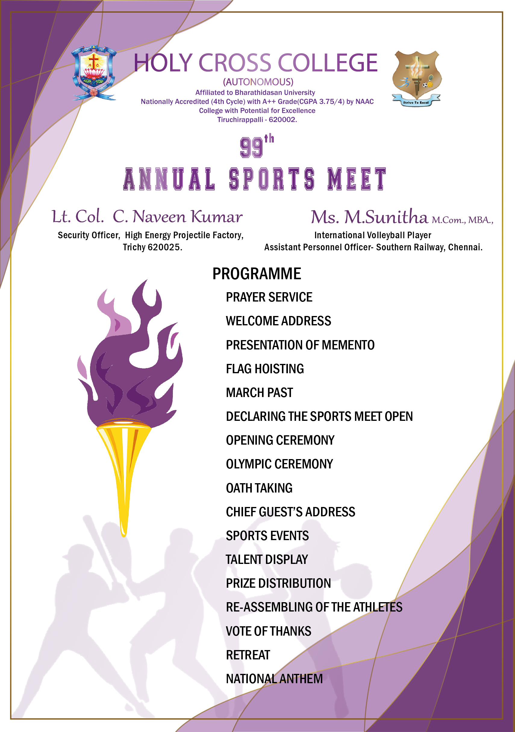 99th Sports Day Invite